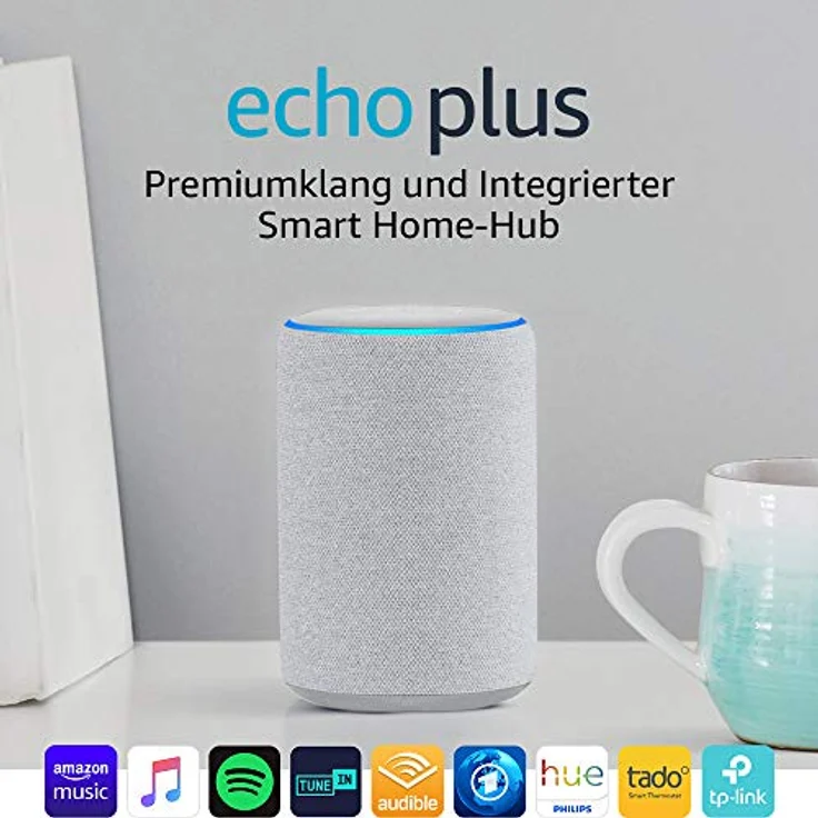 Amazon Echo Plus (2. Generation), mit Premiumklang und integriertem Smart Home-Hub, Sandstein Stoff – Bild 8