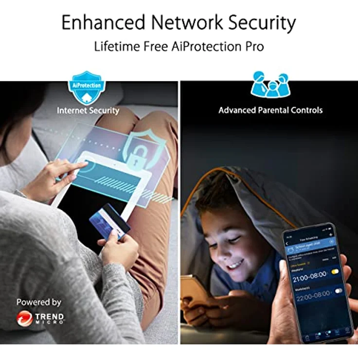 ASUS RT-AXE7800 Tri-Band WiFi 6E (802.11ax) kombinierbarer Router (Tethering als 4G und 5G Router-Ersatz, neues 6GHz-Band, AiProtection Pro, 2.5G Port, Link Aggregation, AiMesh) – Bild 5