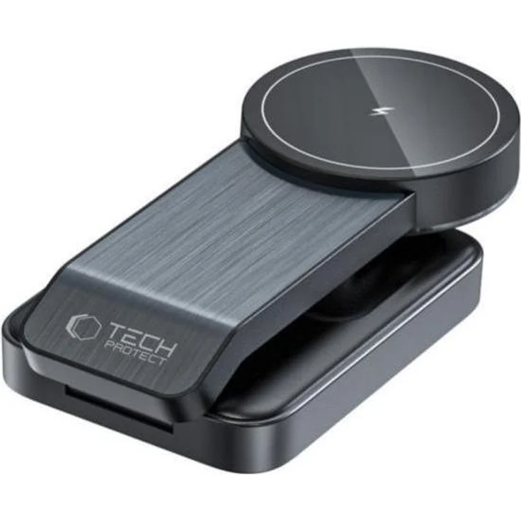 Tech-Protect QI15W-A28, 3-in-1 Wireless Charger (15 W) für Smartphone, Apple Watch und Kopfhörer, Schwarz