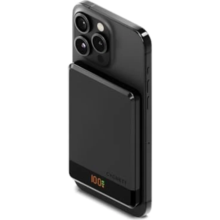 Cygnett Powerbank 5.000mAh kabellos MagSlim ultra-kompakt in Schwarz – Bild 1