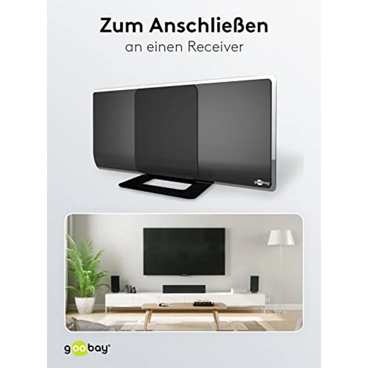 DVB-T2 Antenne aktiv mit Verstärker HDTV - Full HD Zimmerantenne (DAB - DVB-T) – Bild 4