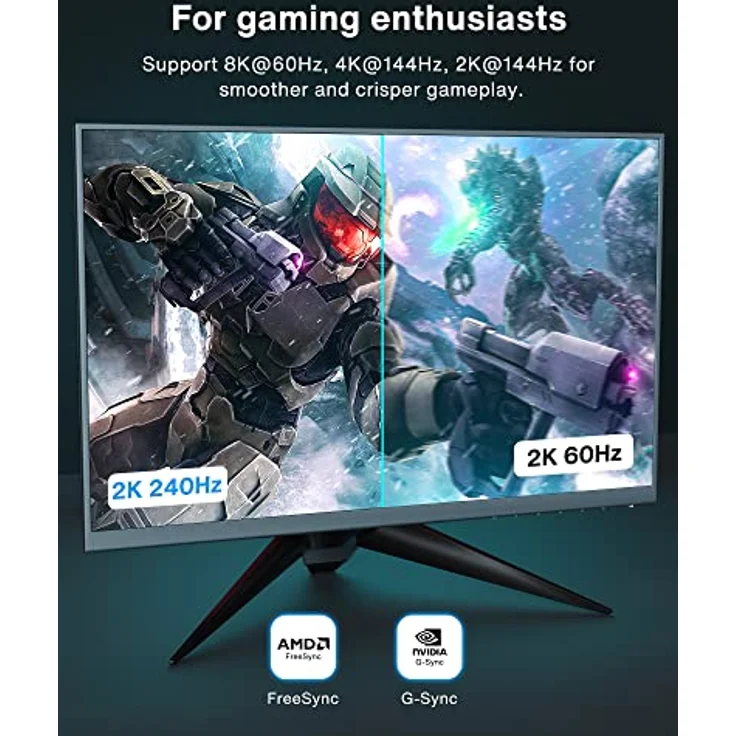IVANKY 8K DisplayPort 1.4 Kabel 1M, VESA-zertifiziert, High Speed 8K@60Hz, 4K@144Hz, 2K@165Hz, Nylon geflochten, kompatibel mit Laptop, PC, Gaming Monitor und TV – Bild 3