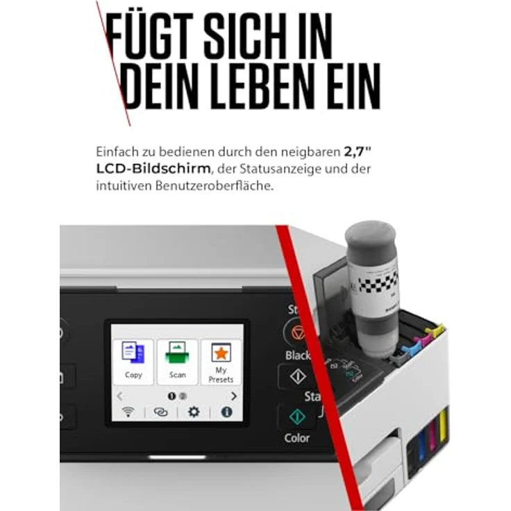 Canon MAXIFY GX1051, 3-in-1 Multifunktionsdrucker mit MegaTank, WLAN, Duplexdruck, 250 Blatt Kassette, inkl. 6 Tintenflaschen – Bild 5