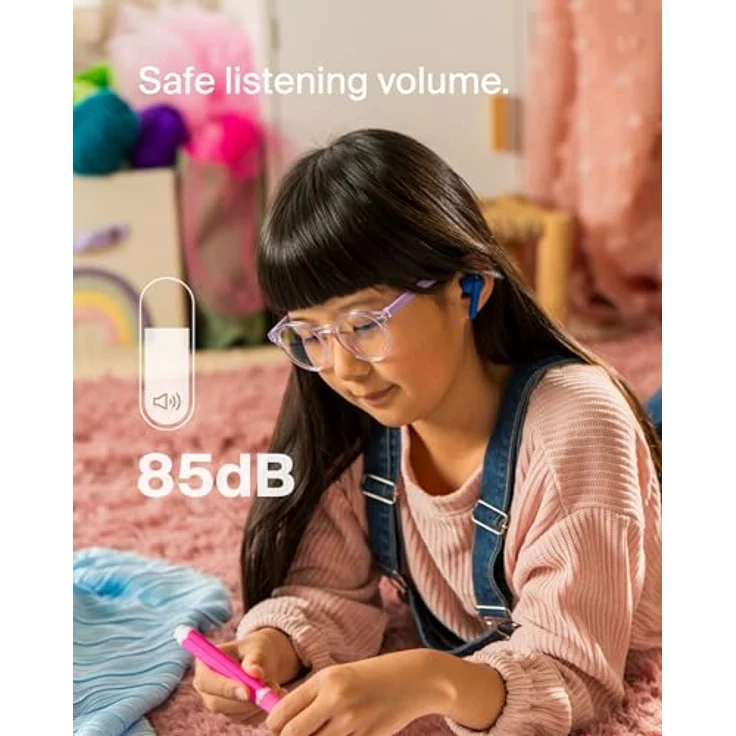 Belkin Soundform Nano2 Wireless Kinder In-Ear blau AUC011btBL, Kabellose Kopfhörer - 8 Stunden Akkulaufzeit – Bild 3