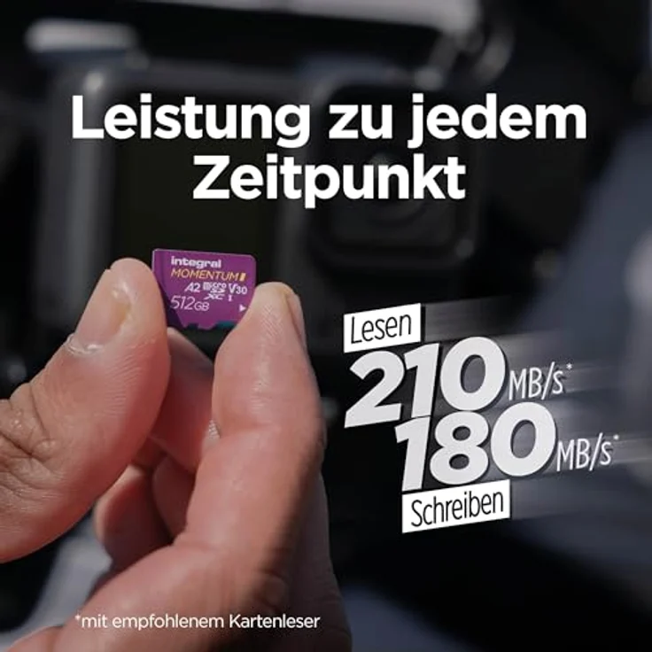 Integral Momentum I, 1 TB MicroSD Speicherkarte, UHS-I, 210 MB/s Lesegeschwindigkeit, Bordeaux – Bild 3