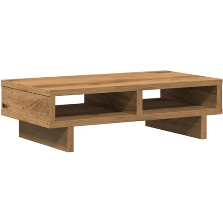 vidaXL Monitorständer Artisan-Eiche, 50x27x15 cm, Holzwerkstoff mit 2 Fächern, max. 25 kg Belastbarkeit – Bild 1
