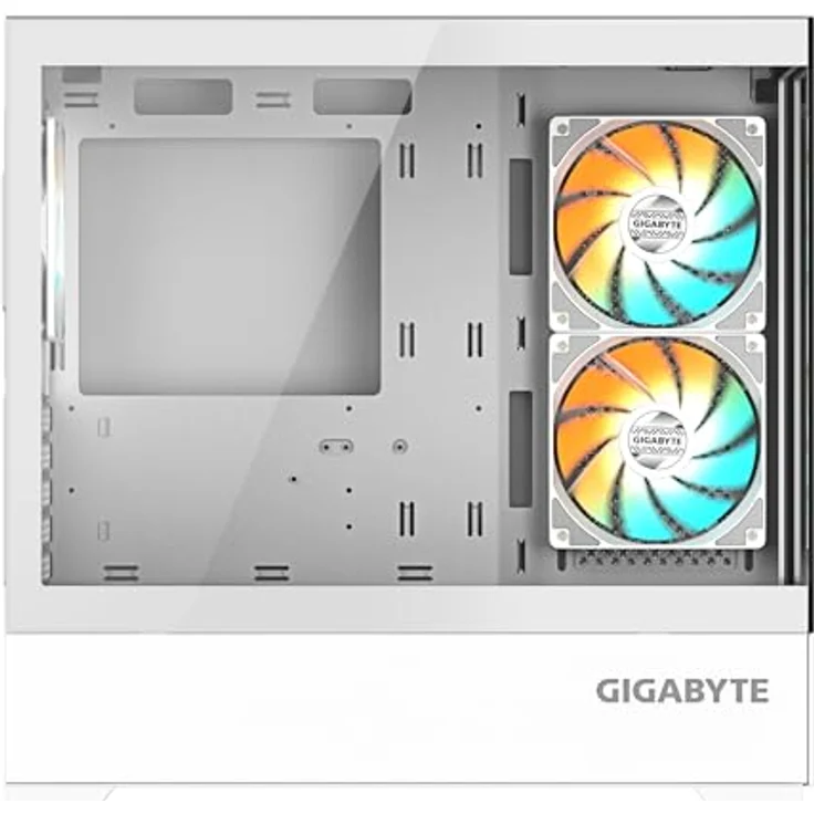 GIGABYTE C201 Panoramic Ice, Mid-Tower PC-Gehäuse mit gehärtetem Glas, Unterstützung für 360-mm-Radiator, inklusive 3 ARGB-Lüfter, USB 3.0, optimiertes Airflow-Design – Bild 4