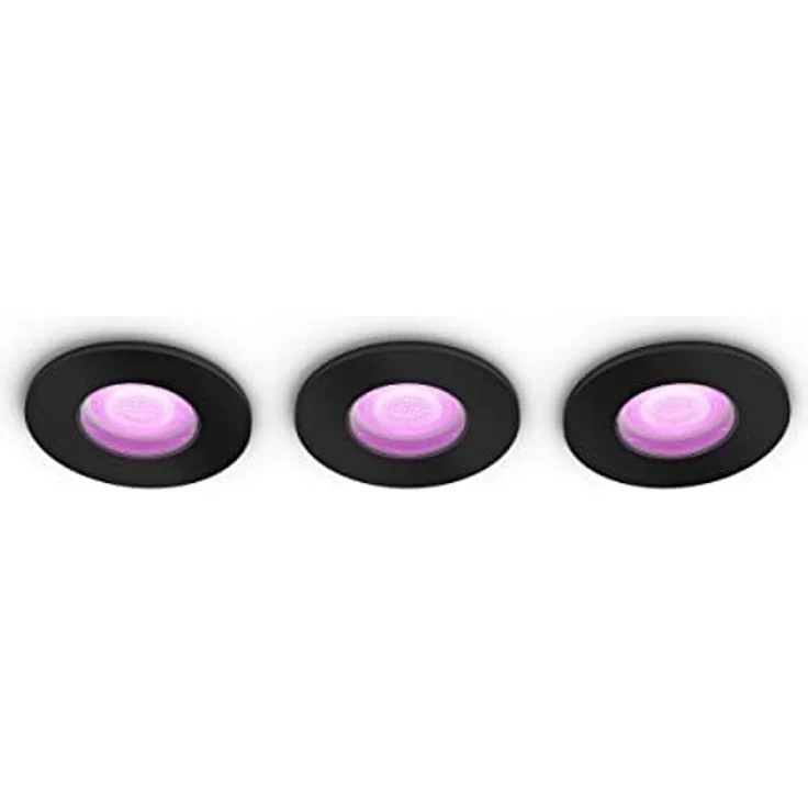 Philips Hue White & Color Ambiance Xamento 3er Deckenspot 3x230lm, schwarz, bis zu 16 Mio. Farben, dimmbar, steuerbar via App, kompatibel mit Amazon Alexa (Echo, Echo Dot) – Bild 2