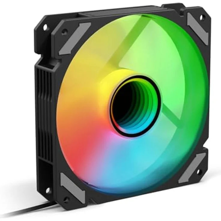 Sharkoon SHARK Mirror RGB PWM Gehäuselüfter, 120 mm, schwarz, mit Unendlichkeitsspiegel-Design, 500-1500 U/min – Bild 1