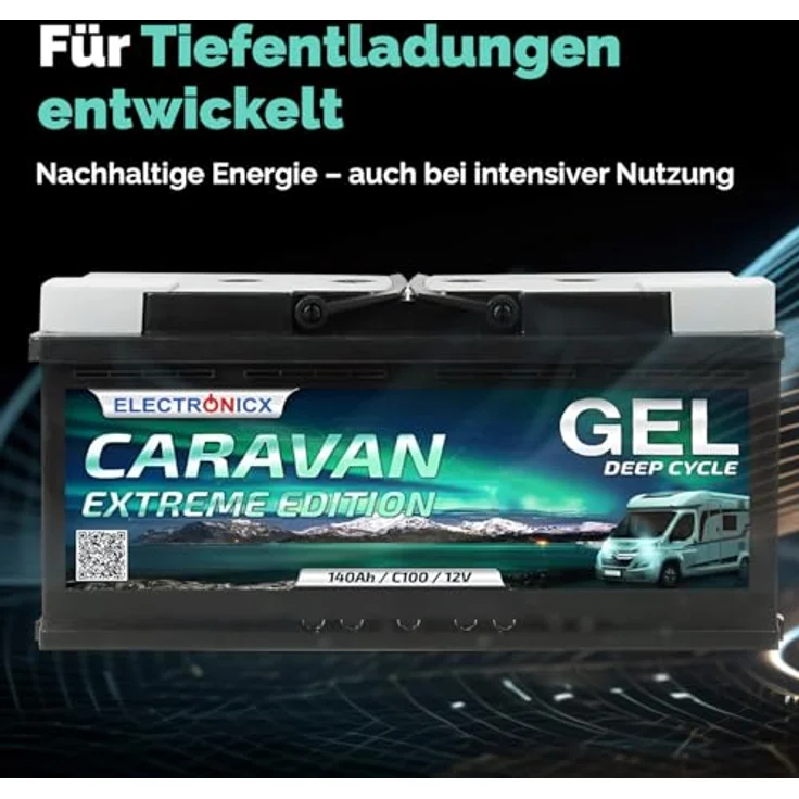 Electronicx Caravan EXTREME Edition Gel Batterie 140 AH 12V, wartungsfrei und auslaufsicher für Wohnmobil und Boot – Bild 2