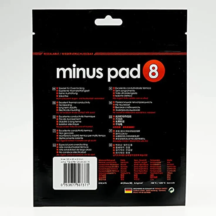 Thermal Grizzly Minus Pad 8 8W-m·K Wärmeleitpaste - Wärmeleitpasten (120 mm, 20 mm, 2 mm, -100-250 °C) - Preisvergleich – Bild 4