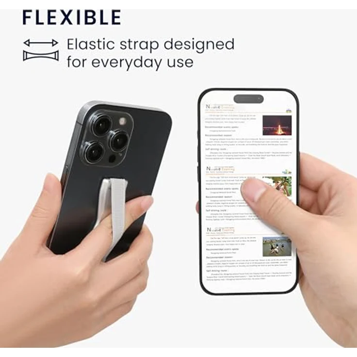 kwmobile Smartphone Fingerhalter 3er Set - Handy Halter Griff Halterung Einhandbedienung - 3x Handyhalter in Schwarz Silber Rosegold – Bild 3