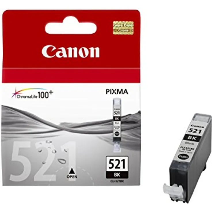 Canon Tintenpatrone CLI-521 BK - schwarz 9 ml - Original für Tintenstrahldrucker