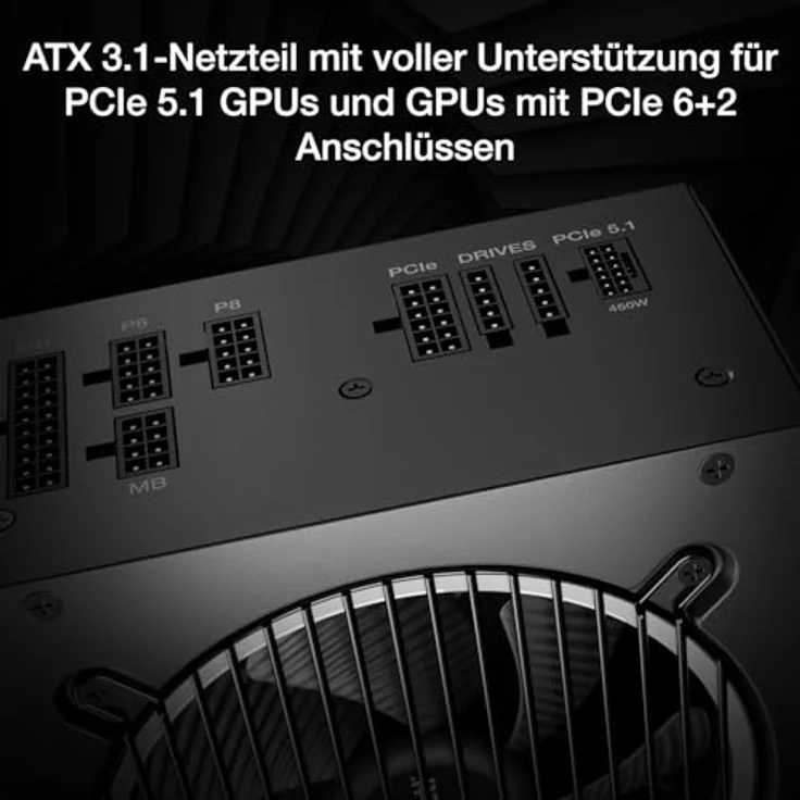 be quiet! Pure Power 13 M 650W Netzteil, 80 Plus® Gold Effizienz, ATX 3.1, für PCIe 5.1 GPUs, semi-passiver Betrieb, 120mm Lüfter, LLC-Technologie, Single-Rail – Bild 3