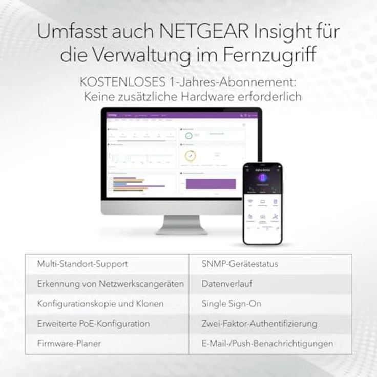 Netgear 28PT GE POE+ SMART SWITCH (28 Ports), Netzwerk Switch, Grau – Bild 5
