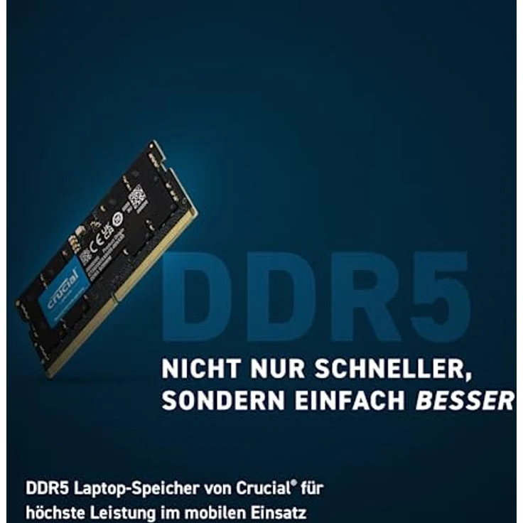 Crucial RAM 8GB DDR5 5600MHz (oder 5200MHz oder 4800MHz) Laptop Arbeitsspeicher CT8G56C46S5 – Bild 2