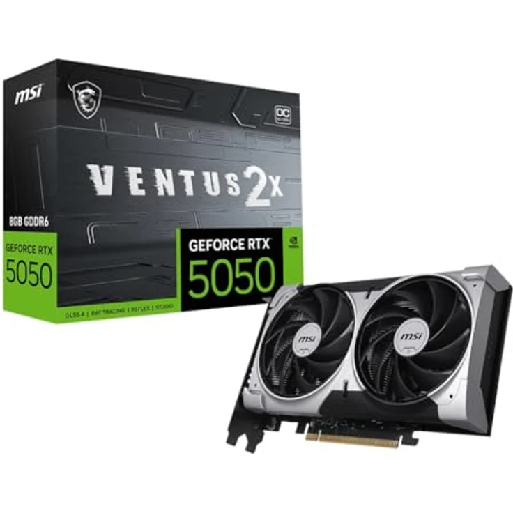MSI GeForce RTX 5050 8G Ventus 2X OC, Grafikkarte mit 8GB GDDR6, Boost: 2602 Hz, HDMI 2.1b, DisplayPort 2.1b – Bild 1