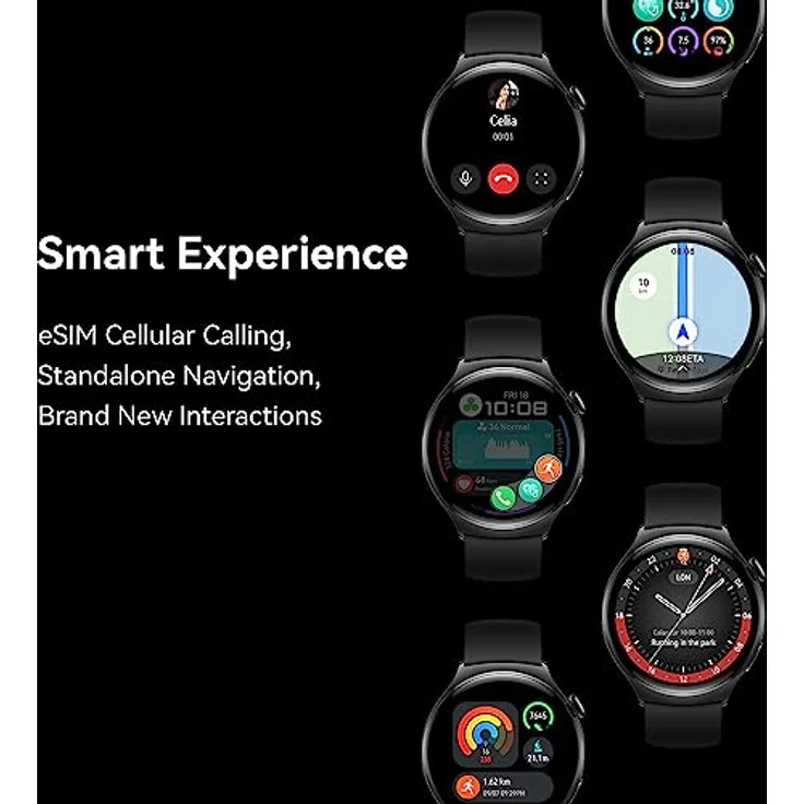 HUAWEI Watch 4 schwarzes Fluoroelastomer-Armband, Schwarz, Einheitsgröße, Klassisch – Bild 4