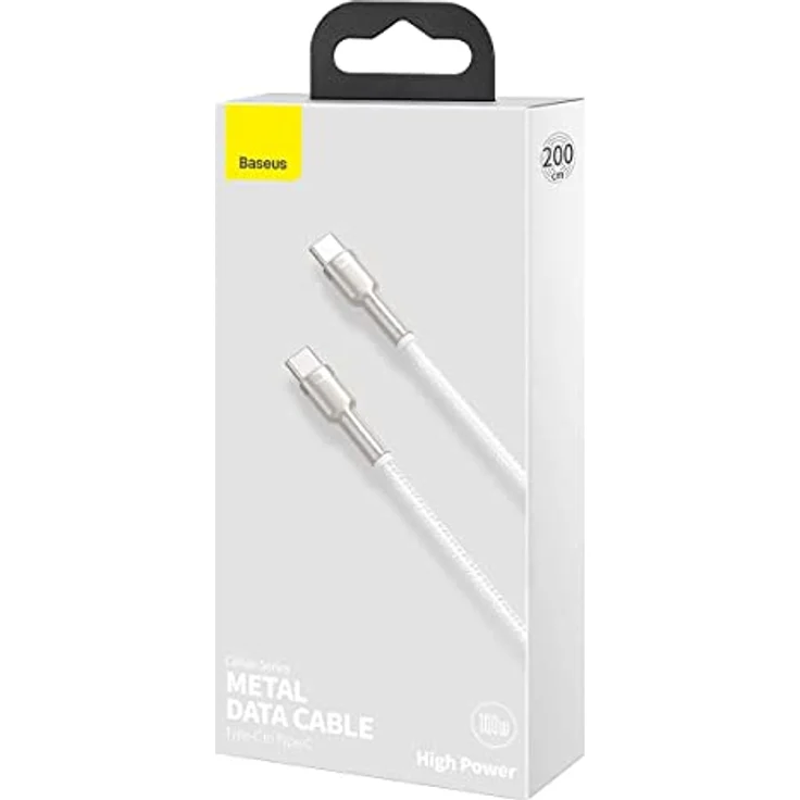 Baseus Cable Cafule Metal - Type C to Type C - PD 100W 2 m (CATJK-D02) white – Bild 4