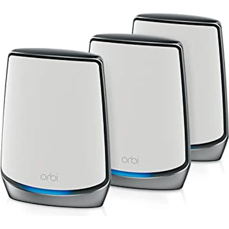 Netgear Orbi RBK853 WiFi 6 Mesh-WLAN-System (6.000 MBit-s Geschwindigkeit, Tri-Band 3er Set mit Mesh-Router + 2x Mesh-Satellit-Repeater, bis zu 525 m² Abdeckung, AX6000 für 60+ Geräte) – Bild 3