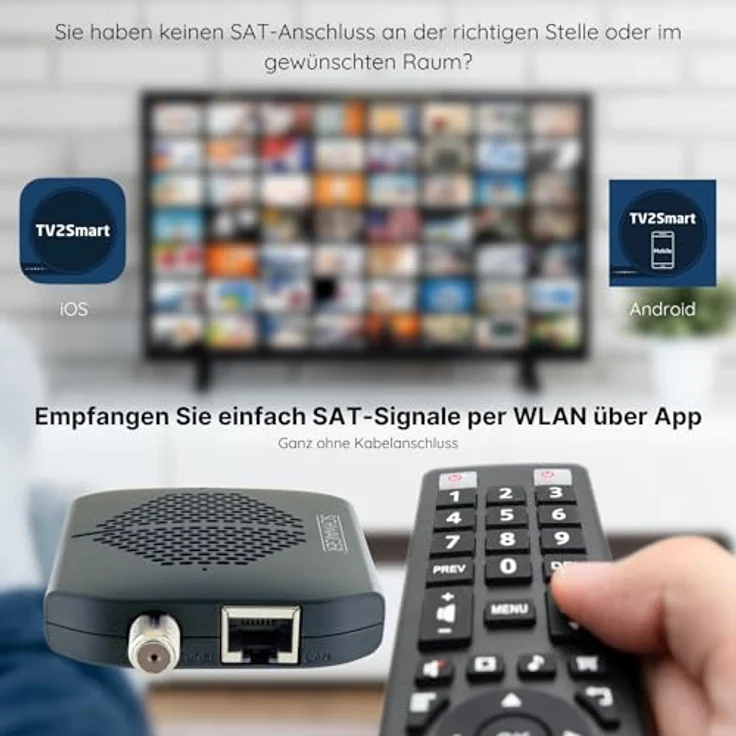 SCHWAIGER SAT Receiver HD DVB-S2, Kabelloser TV-Receiver für WLAN-Streaming, vorprogrammiert für Astra mit 5000 Senderplätzen – Bild 3