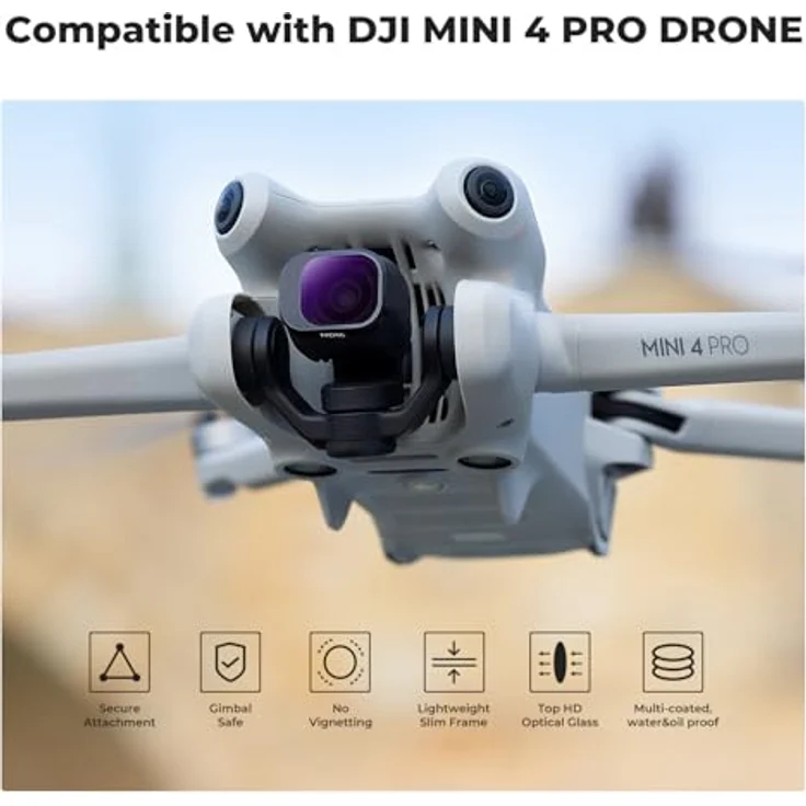 K&F CONCEPT CPL+UV+ND8+ND16 Filterset für DJI Mini 4 Pro, hochentwickelte Multi-Beschichtung, reduzierte Reflexionen, 4-teilig – Bild 2