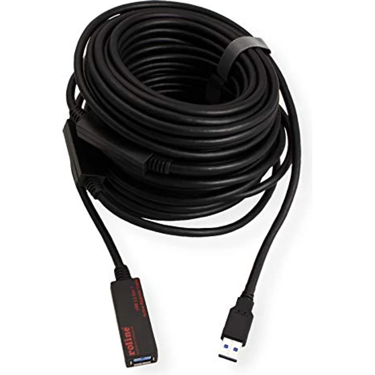 Roline USB3.2 Gen1 Aktives Repeater Kabel, 20 m, USB 3.2 Gen 1, schwarze Steckverbinder, maximale Datenrate 5 Gbit/s – Bild 2