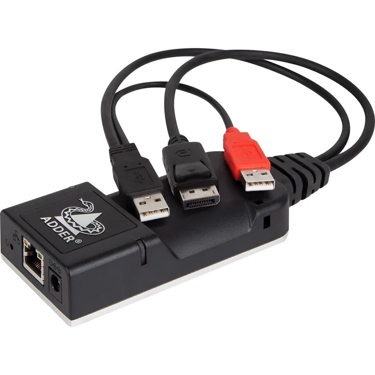 Adder ADDERLink Infinity 101T DP Transmitter, KVM-Switch mit 2560 x 1600 Pixel Auflösung, zwei USB 2.0-Anschlüssen, Schwarz