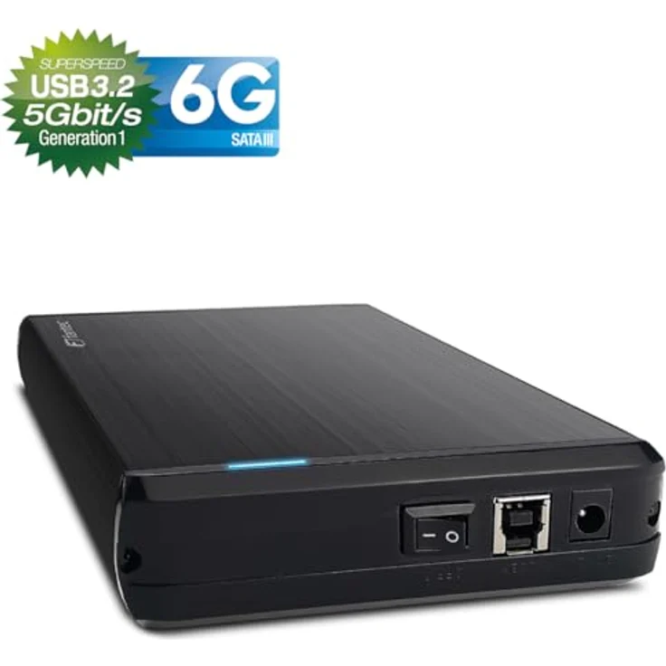 Fantec DB-G35U3-6G USB3.2 Gen1 Festplattengehäuse für 1x 3,5 Zoll SATA Festplatte, Transferraten bis 5Gbit/s, UASP, Aluminium, schwarz – Bild 4
