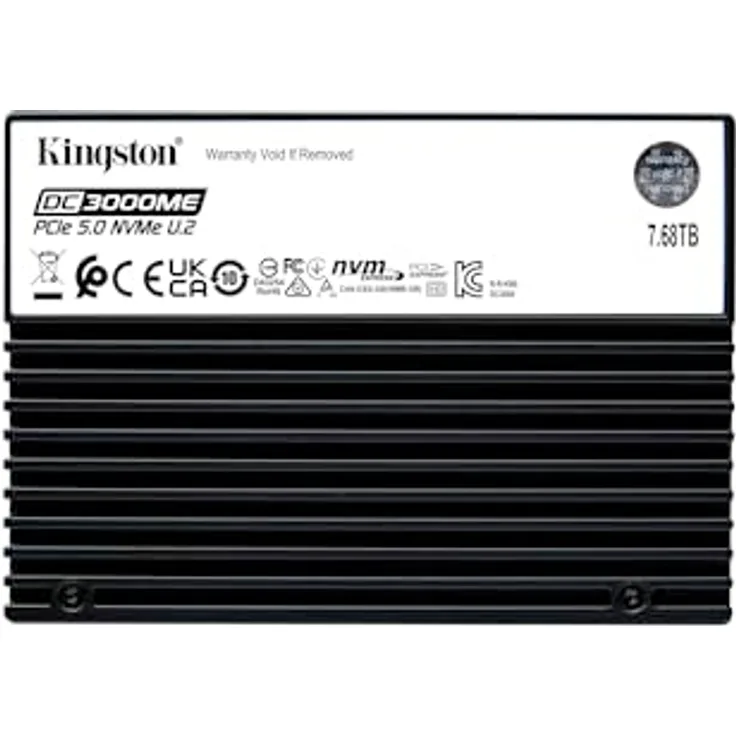 Kingston 7,68TB DC3000ME U.2 PCIe 5.0 NVMe TCG Opal Enterprise Gen5 SSD-SEDC3000ME/7T6, Rechenzentrums-SSD mit PCIe 5.0 Schnittstelle und AES-256-Bit-Verschlüsselung
