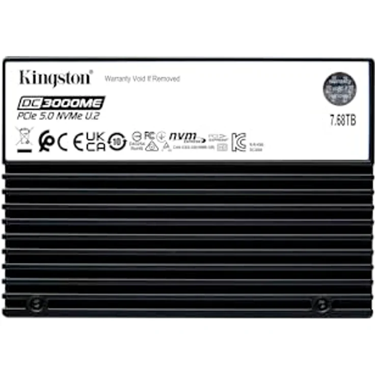 Kingston 7,68TB DC3000ME U.2 PCIe 5.0 NVMe TCG Opal Enterprise Gen5 SSD-SEDC3000ME/7T6, Rechenzentrums-SSD mit PCIe 5.0 Schnittstelle und AES-256-Bit-Verschlüsselung – Bild 1