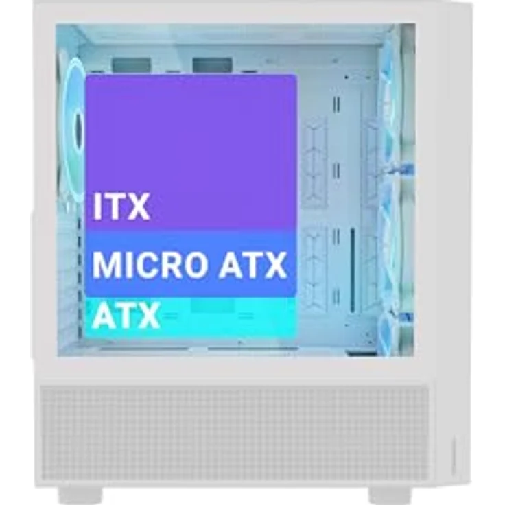 Modecom ATX Breeze ARGB Semitower Gehäuse, Weiß - PC-Gehäuse mit mehrfarbiger Beleuchtung und großem Platzangebot – Bild 7