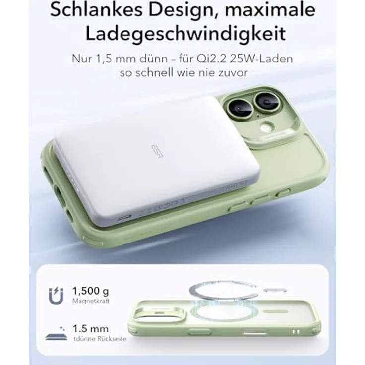 ESR iPhone 17 Hülle für MagSafe, Kamerasteuerung, MIL-STD-810H Schutz, Matt Hellgrün – Bild 5
