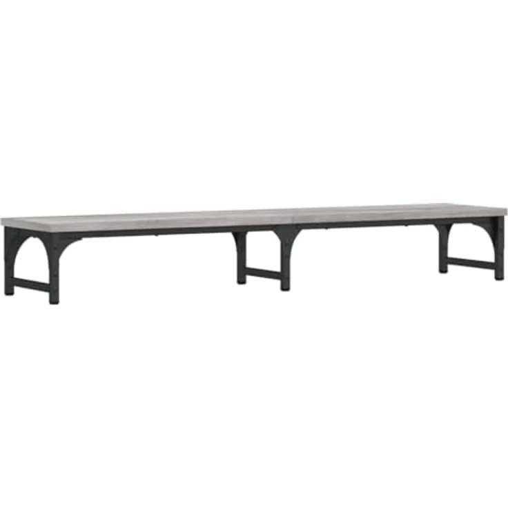 vidaXL Monitorständer Grau Sonoma, ergonomische Bildschirmhalterung aus Holzwerkstoff mit verstellbaren Beinen, 105x23x15,5 cm – Bild 1