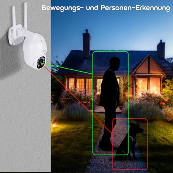 Casativo CH9677, 2K Funk-Überwachungssystem Set mit 4 Schwenk-Kameras, Personenerkennung, 25m Nachtsicht, IP66 wetterfest, App-Zugriff & Rekorder – Bild 5