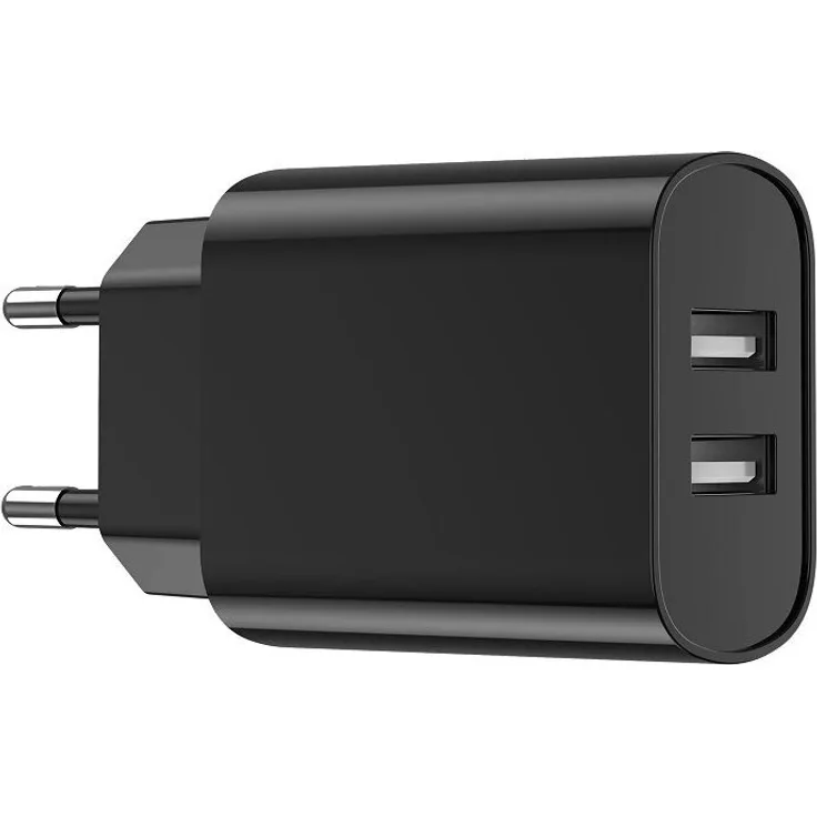 WIWU Wi-U003 2,1A 2x USB Wandladegerät ohne Ladekabel Schwarz