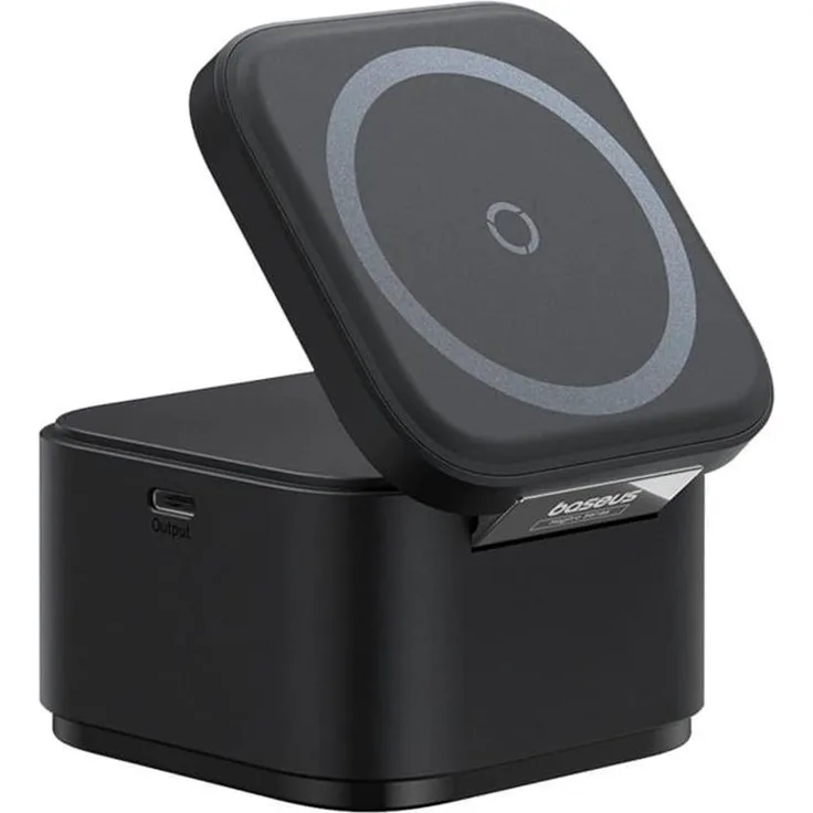 Baseus Charging Station P10264100123-00, Cube Shape, MagSafe, Qi, 25W, Wireless Charger, Schwarz