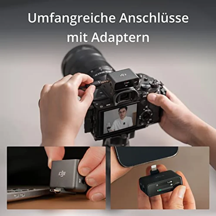 DJI Mic (1 Sender + 1 Empfänger), Lavalier-Funkmikrofon, 250 m Reichweite, kompakt und Ultraleicht, 14 Stunden Aufnahme, Funkmikrofon für PC, iPhone, Kameras, YouTube, Vlogs, Livestream – Bild 4