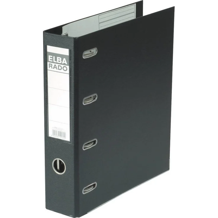 ELBA Aktenordner Doppelordner rado plast 75mm PVC/PVC schwarz, schmutz- und feuchtigkeitsabweisend, für 2 x DIN A5 quer – Bild 1
