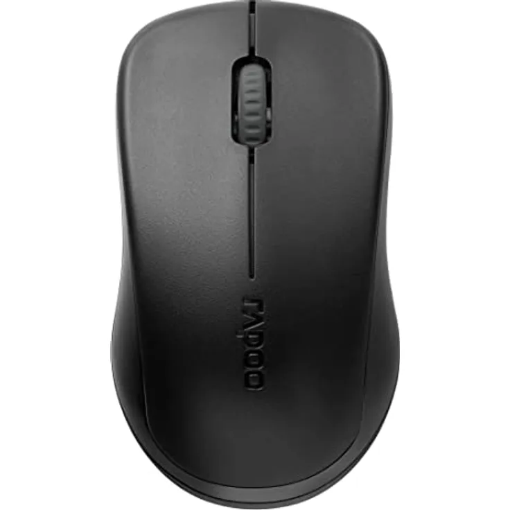 Rapoo 1680 Silent kabellose Maus Wireless Mouse 2.4 GHz Computermaus 1000 DPI Sensor 12 Monate Batterielaufzeit ergonomisch für PC & Mac - Schwarz