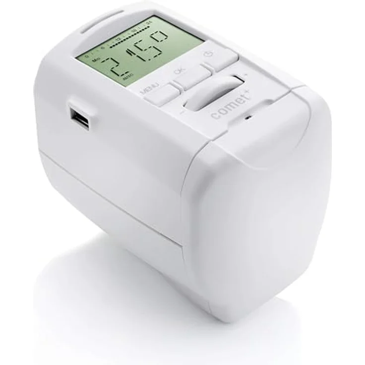 Eurotronic Comet Plus Heizkörperthermostat, bis 30 % Heizkosten sparen, individuell programmierbar, Heizungsthermostat inkl. Adapter + Batterien, Smarthome-Zubehör – Bild 2