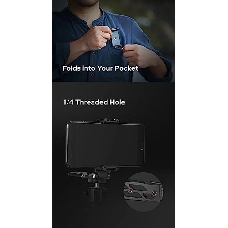 Godox Metal Collapsible Smartphone Bracket, Zusammenklappbare Halterung aus Metall für Smartphones, Schwarz – Bild 6