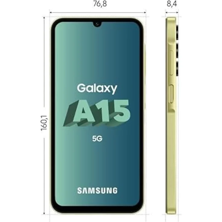 Samsung Galaxy A15 5G (128 GB, Yellow, 6.50", Hybrid Dual SIM, 50 Mpx, 5G), Smartphone, Gelb – Bild 2