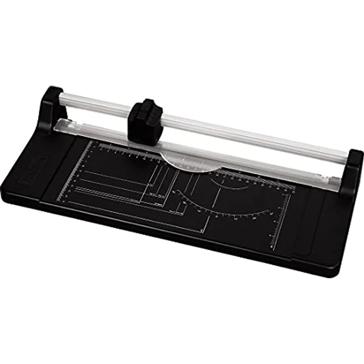 Hama Papierschneider mit Rollklinge (Schneidemaschine mit 5 Blatt Schneidleistung, Schneidegerät bis DIN A4, Rollenschneidemaschine für Papier, Folie und Fotos) schwarz – Bild 2