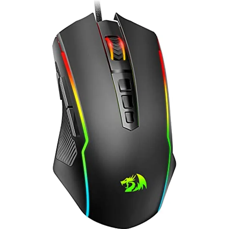 Redragon M910-K Gaming Maus, RGB, 8000 DPI, 9 programmierbare Tasten, ergonomisches Design für MMO/FPS/PC/Windows/Mac