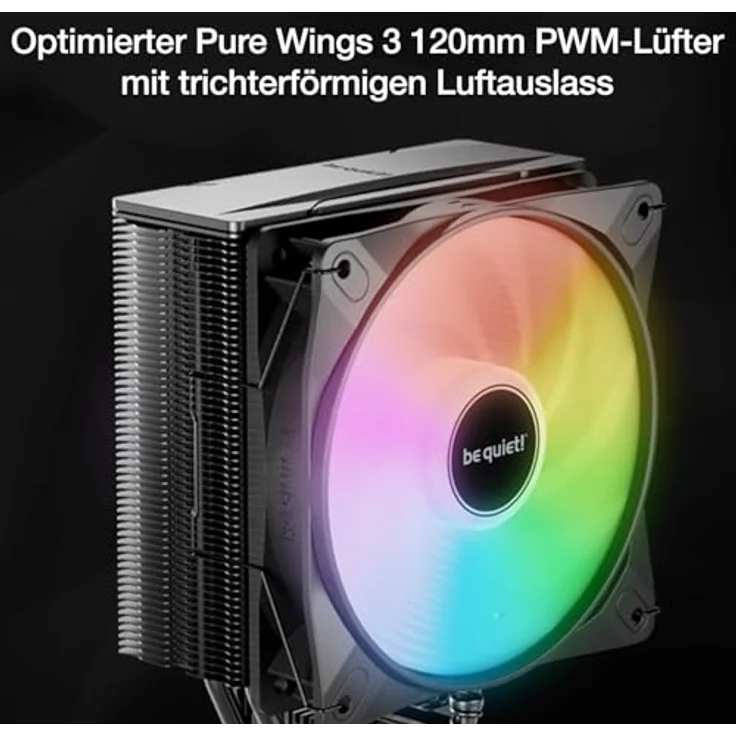 be quiet! Pure Rock 3 LX CPU-Kühler - 120mm, schwarz, mit sechs Heatpipes und ARGB-Beleuchtung – Bild 5