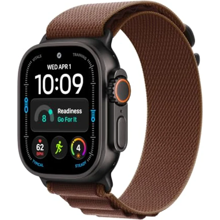 Apple Watch Alpine Loop 49mm L, burgunderfarbiges Armband aus hochfestem Gewebe mit Titan-G-Haken – Bild 2