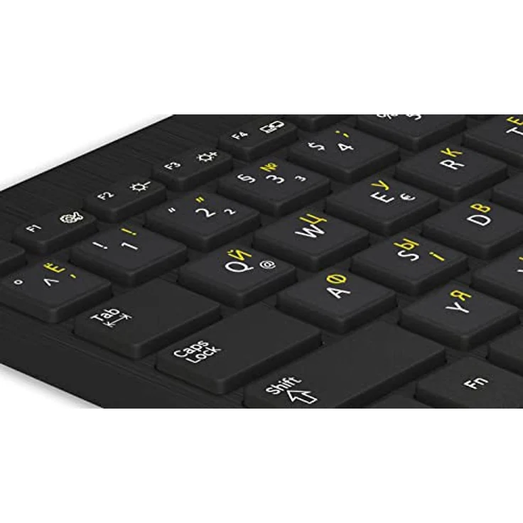 Ukrainische/Russische Tastaturaufkleber für MAC (14x14mm), transparent mit Schutzlack, GELB – Bild 4