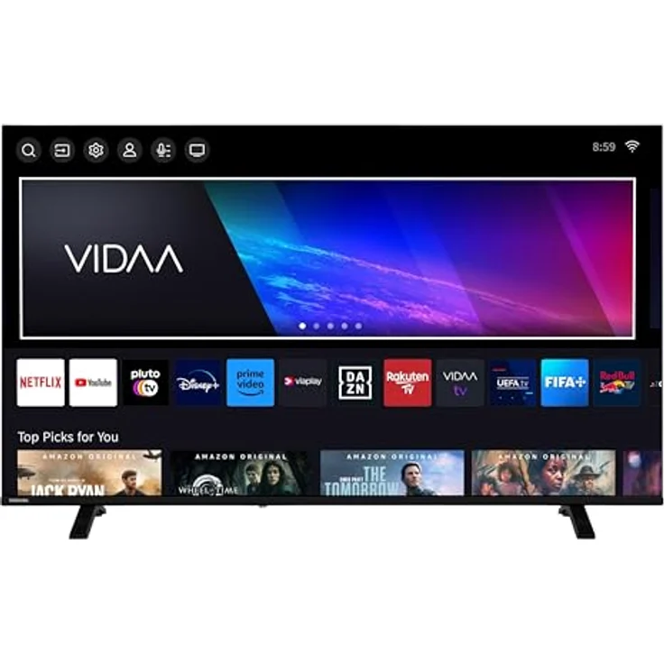 Toshiba 55QV1563DDW, 55 Zoll QLED Smart TV VIDAA mit 4K UHD, Dolby Vision HDR, Triple-Tuner, Bluetooth & Streaming Apps – Bild 2