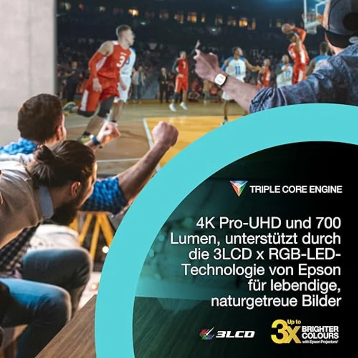 Epson Lifestudio Pop EF-62B, Tragbarer Beamer mit 700 Lumen, 4K Pro UHD, Bluetooth, Dolby Audio, Schwarz – Bild 7